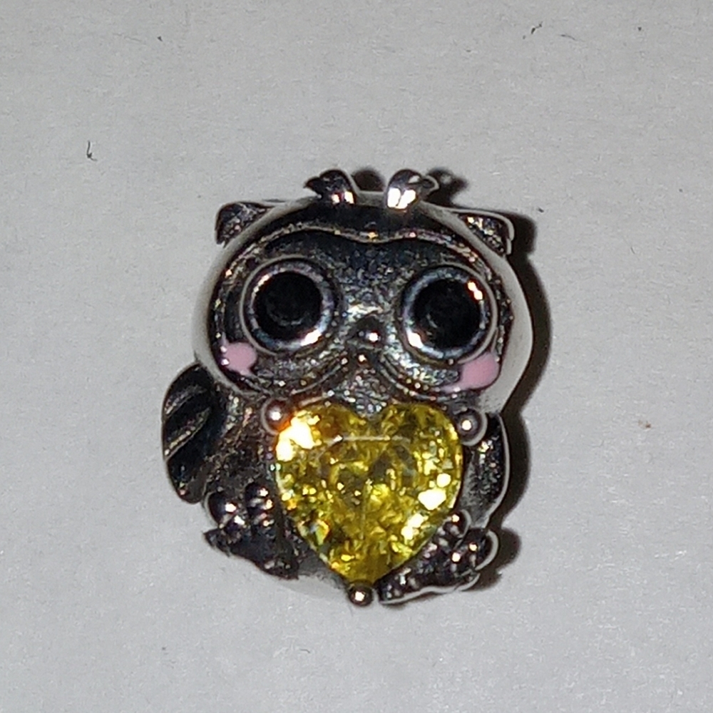 S925 sterling silver owl charm